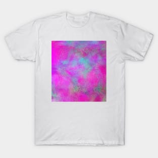 Neon Pink With Blue Paint Brush Spatter Pattern Art Print Pattern Design T-Shirt